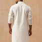 Embroidered Silk Blend Kurtas ( KO 5294 White )