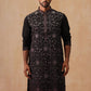 Men’s Silk Blend Embroidered Kurtas ( KO 5296 Magenta )