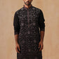 Men’s Silk Blend Embroidered Kurtas ( KO 5296 Magenta )