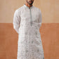 Men’s Silk Blend Embroidered Kurtas ( KO 5296 White )
