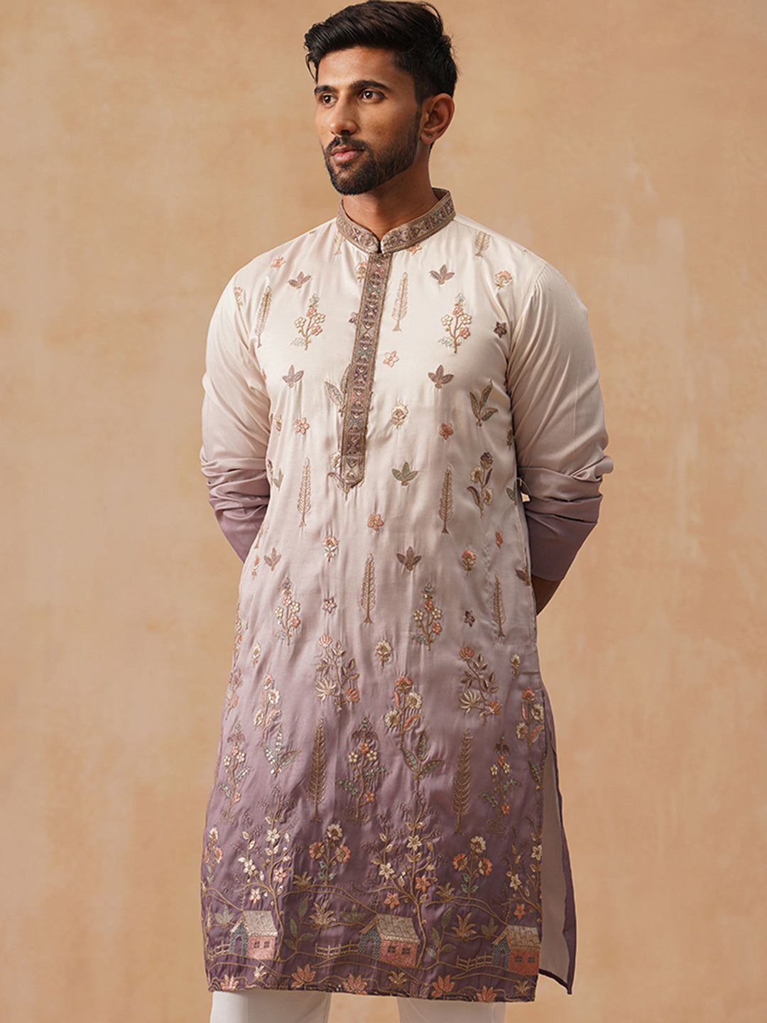 Men’s Ombre Kurtas ( KO 5298 Purple )