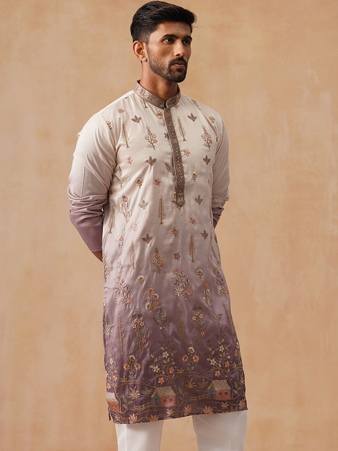 Men’s Ombre Kurtas ( KO 5298 Purple )
