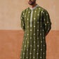 Classic Embroidered Kurtas ( KO 5299 Olive )