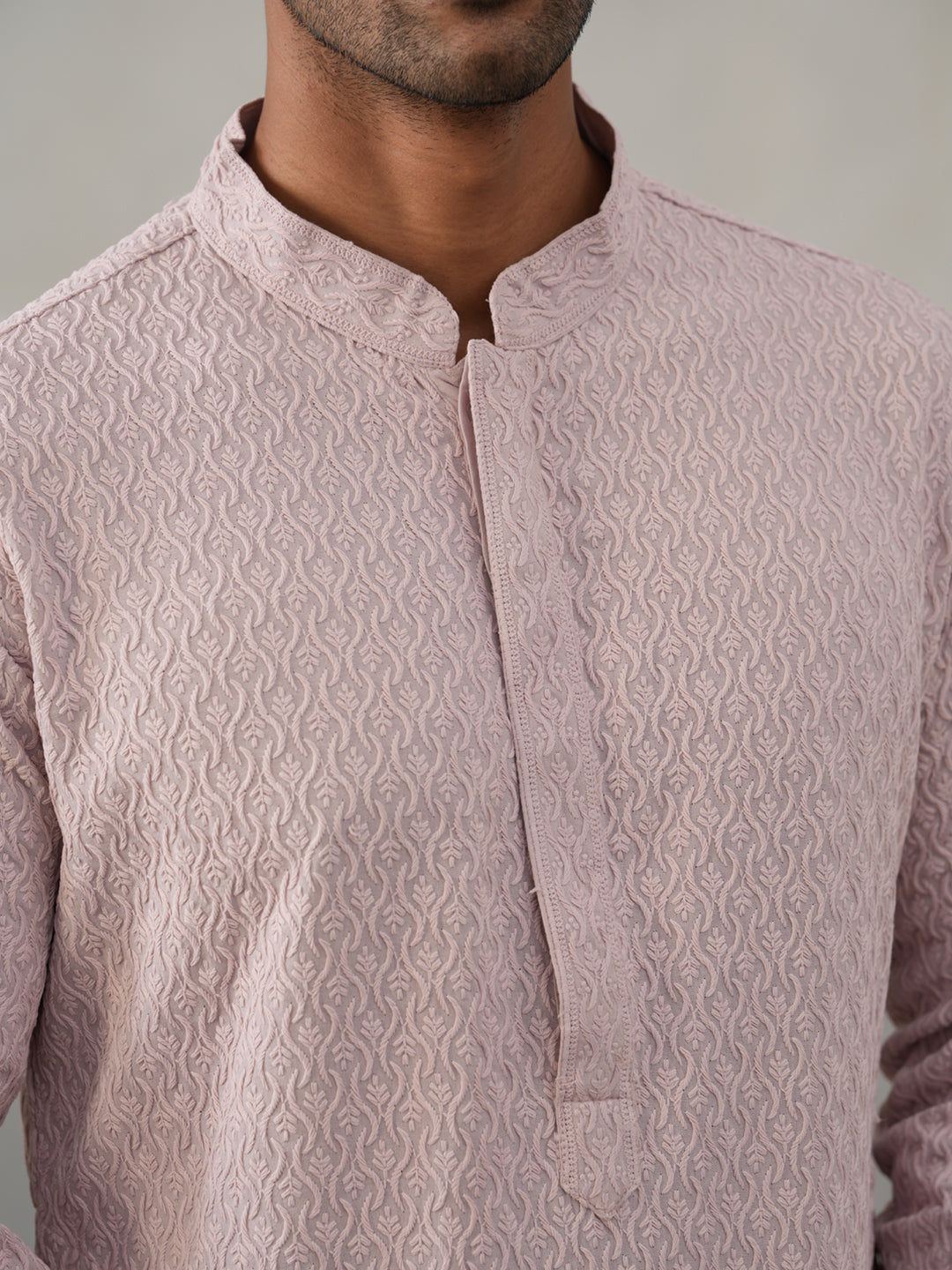 Men Embroidered Viscose Rayon Kurta ( KO 5305 Peach ) [FF] [E-7-8]