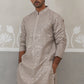 Silk Blend Designer Embroidered Kurta (KO 5306 Grey ) [FF] [P-17]
