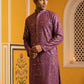 Silk Blend Designer Embroidered Kurta ( KO 5306Purple S ) [FF] [P-17]