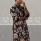Men's Floral Printed Cotton Straight Kurta (KO 5307 Black ) [FF] [J-1]
