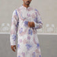 Men's Floral Printed Cotton Straight Kurta (KO 5307 Blue ) [FF] [J-1]