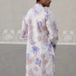 Men's Floral Printed Cotton Straight Kurta (KO 5307 Blue ) [FF] [J-1]