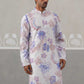 Men's Floral Printed Cotton Straight Kurta (KO 5307 Blue ) [FF] [J-1]