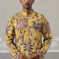 Men's Floral Printed Cotton Straight Kurta (KO 5307 Yellow ) [FF] [J-1]