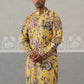 Men's Floral Printed Cotton Straight Kurta (KO 5307 Yellow ) [FF] [J-1]