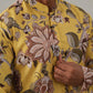 Men's Floral Printed Cotton Straight Kurta (KO 5307 Yellow ) [FF] [J-1]