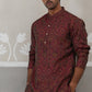 Silk Blend Designer Kurta for Men ( KO 5311 Maroon ) [FF] [A-1-4]