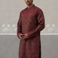 Silk Blend Designer Kurta for Men ( KO 5311 Maroon ) [FF] [A-1-4]