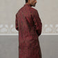 Silk Blend Designer Kurta for Men ( KO 5311 Maroon ) [FF] [A-1-4]