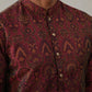 Silk Blend Designer Kurta for Men ( KO 5311 Maroon ) [FF] [A-1-4]