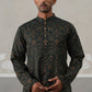 Silk Blend Designer Kurta for Men ( KO 5311 Olive ) [FF] [A-1-4]