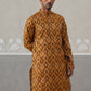 Silk Blend Woven Design Kurta ( KO 5312 Mustard ) [FF] [A-1-4]