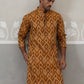 Silk Blend Woven Design Kurta ( KO 5312 Mustard ) [FF] [A-1-4]