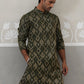 Silk Blend Woven Design Kurta ( KO 5312 Olive ) [FF] [A-1-4]
