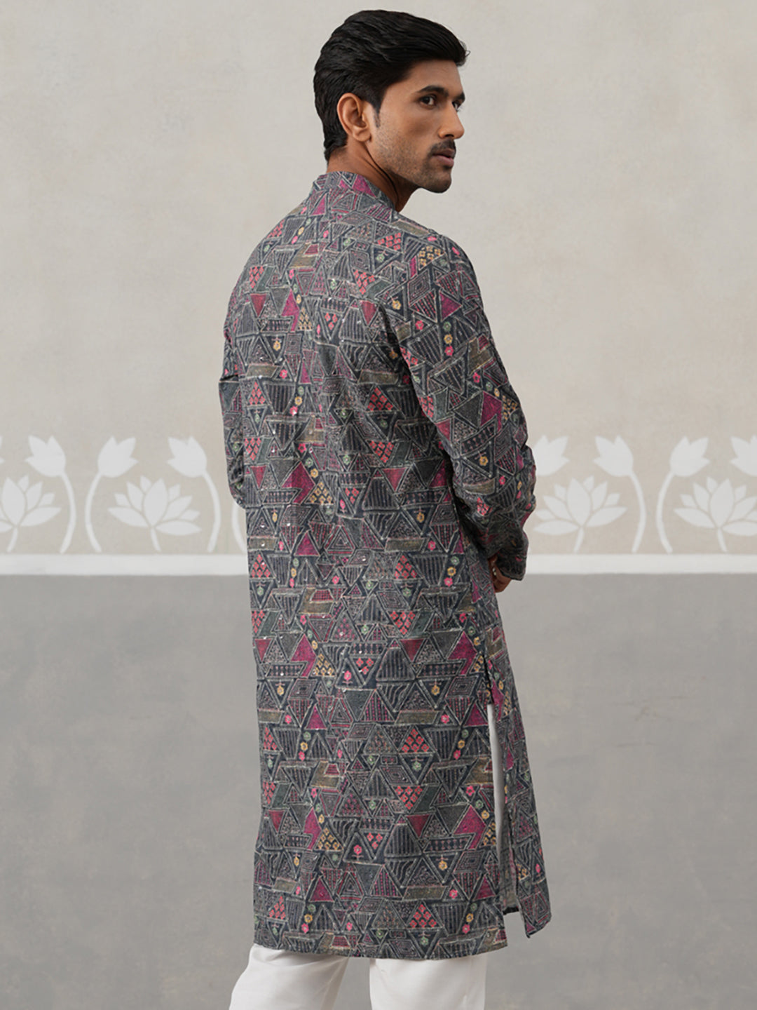 Printed and Emrbroidered Kurta ( KO 5314Grey ) [FF] [C-10]