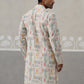 Printed and Emrbroidered Kurta ( KO 5314 Off-White ) [FF] [C-10]