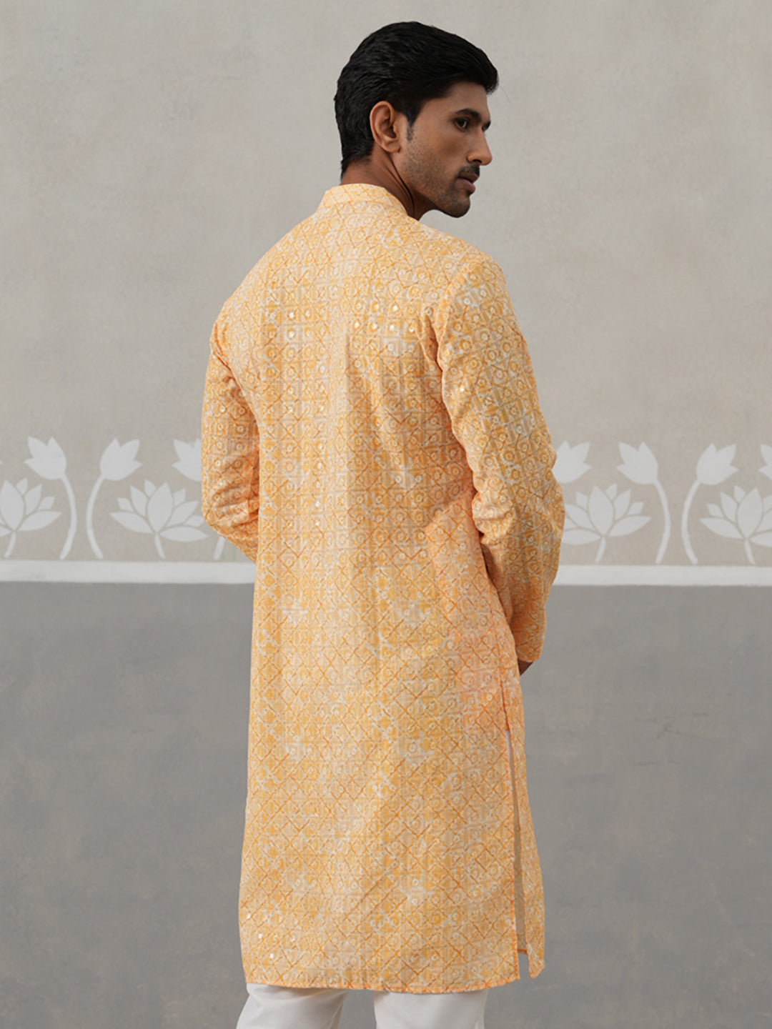 Printed and Emrbroidered Kurta ( KO 5314Orange ) [FF] [C-10]