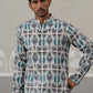 Silk Blend Woven Design Kurta (KO 5315 Blue ) [FF] [A-1-4]