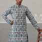 Silk Blend Woven Design Kurta (KO 5315 Blue ) [FF] [A-1-4]