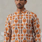 Silk Blend Woven Design Kurta (KO 5315 Orange ) [FF] [A-1-4]