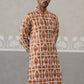 Silk Blend Woven Design Kurta (KO 5315 Orange ) [FF] [A-1-4]