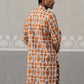 Silk Blend Woven Design Kurta (KO 5315 Orange ) [FF] [A-1-4]