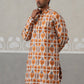 Silk Blend Woven Design Kurta (KO 5315 Orange ) [FF] [A-1-4]