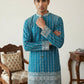 Designer Embroidery Silk Blend Kurta for Men ( KO 5317Peacock S ) [FF] [B-1-2]
