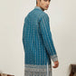 Designer Embroidery Silk Blend Kurta for Men ( KO 5317Peacock S ) [FF] [B-1-2]