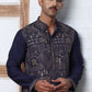 Traditional Embroidered Kurta ( KO 5318 Navy ) [FF] [A-6-7]
