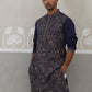 Traditional Embroidered Kurta for Men ( KO 5318 Navy ) [FF] [A-6-7]
