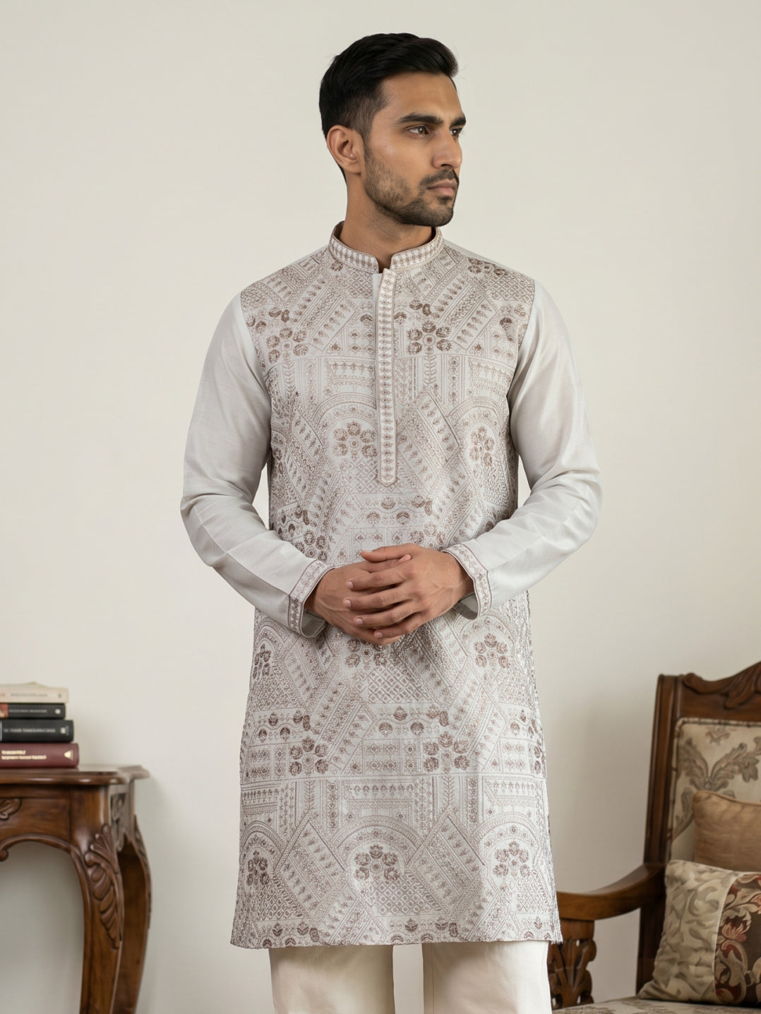 Traditional Embroidered Kurta for Men