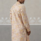 Floral Embroidered and Sequins Kurta ( KO 5323 Cream ) [FF] [B-1-2]