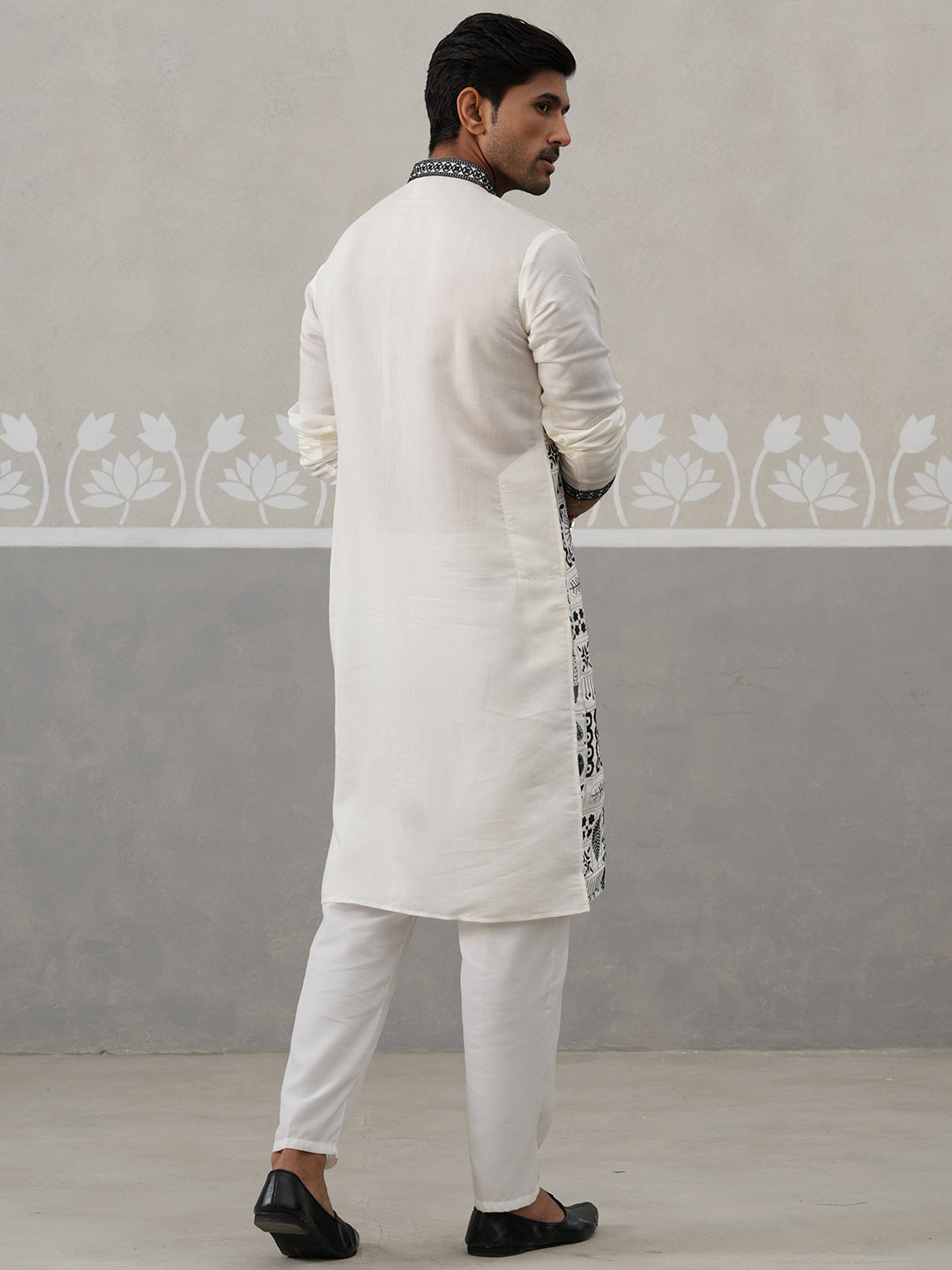Silk Blend Embroidered Kurtas (KO 5325 White ) [FF] [B-10]