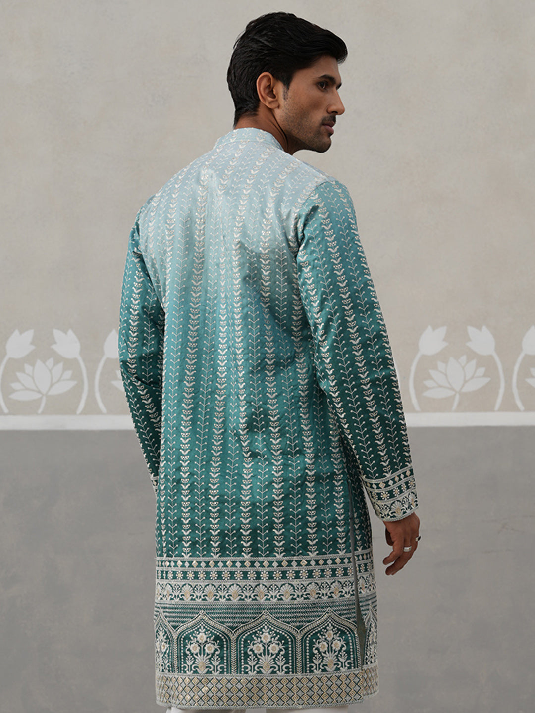 Silk Blend Kurta for men ( KO 5328 Peacock )