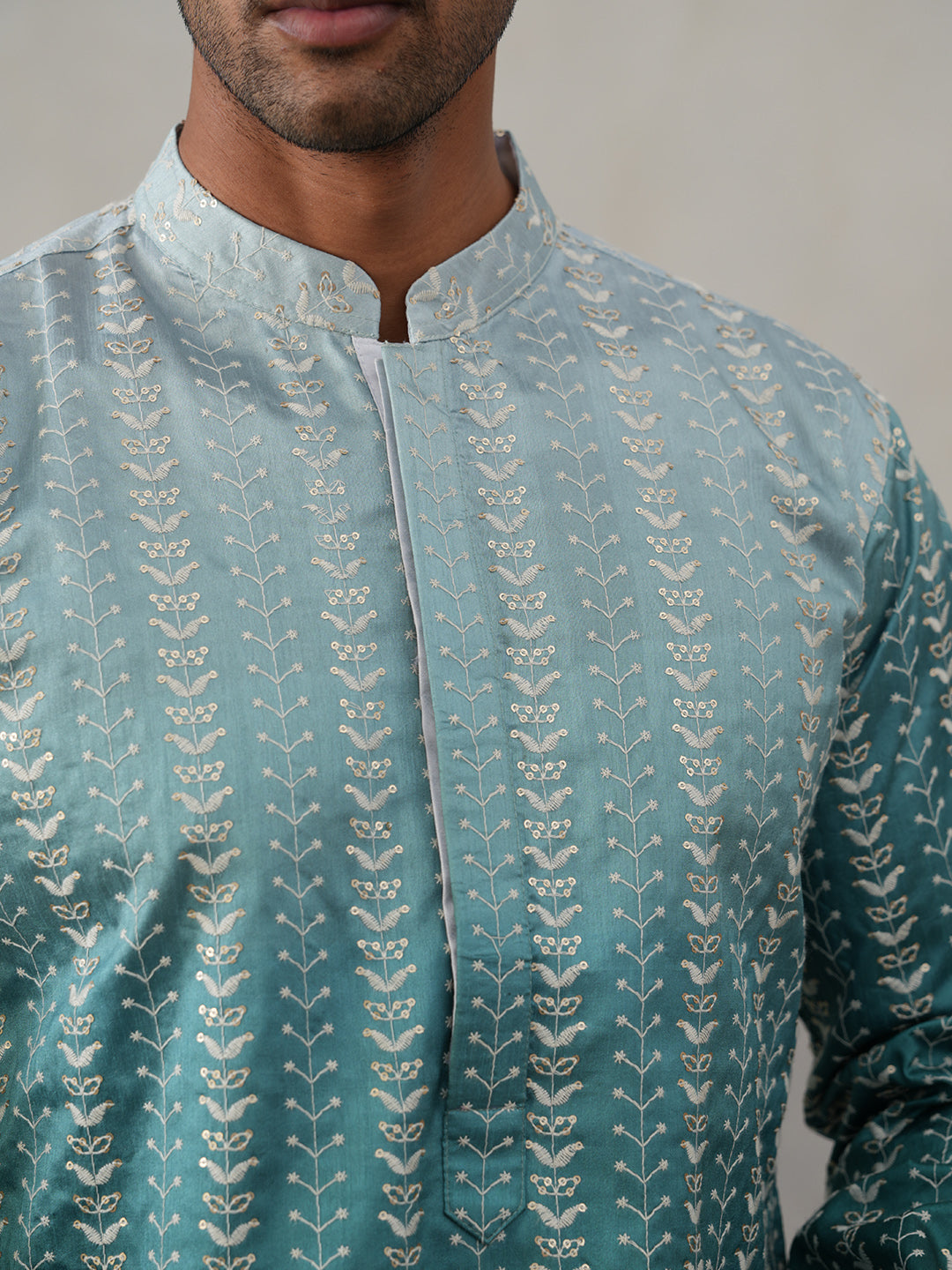 Silk Blend Kurta for men ( KO 5328 Peacock )