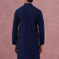 Traditional Cotton Blend Embroidered Kurta ( 65KO 5334Navy S ) [FF] [F-1-2-3-4]