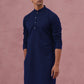 Traditional Cotton Blend Embroidered Kurta ( 65KO 5334Navy S ) [FF] [F-1-2-3-4]