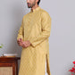 Jacquard Kurta Payjama Sets For Men ( JOKP P 568 Golden )