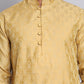 Jacquard Kurta Payjama Sets For Men ( JOKP P 568 Golden )