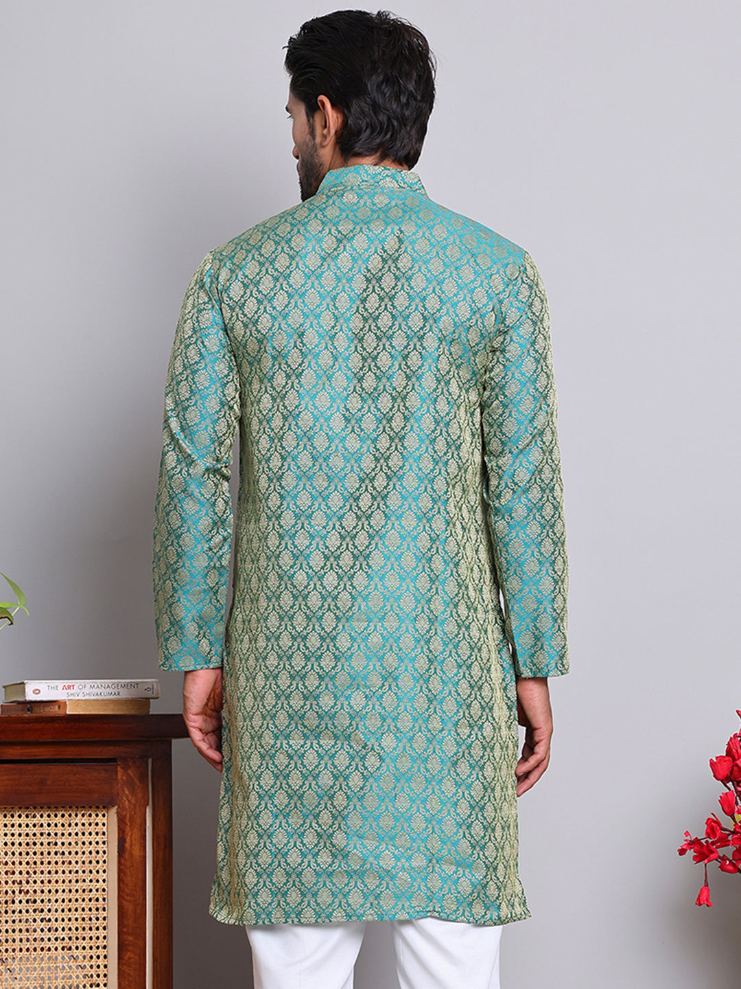 Jacquard Kurtas For Men ( INKO 568Green )
