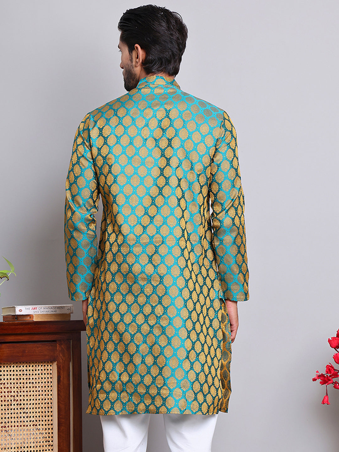 Jacquard Kurtas For Men ( KKO 586Green )