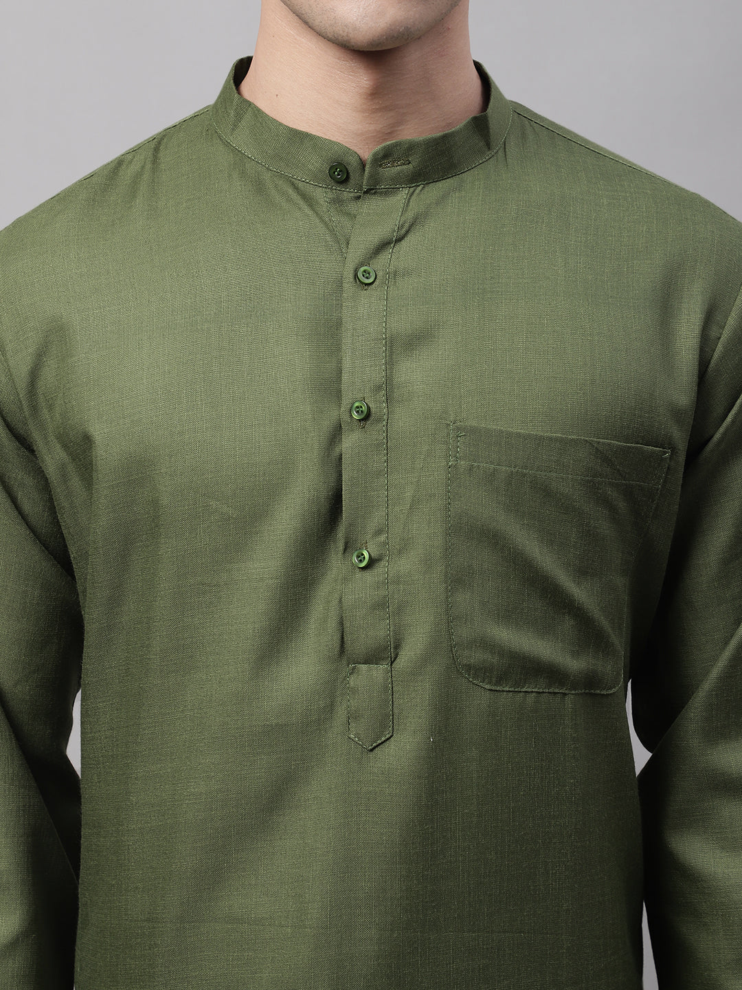 Jompers Men's Cotton Solid Kurtas